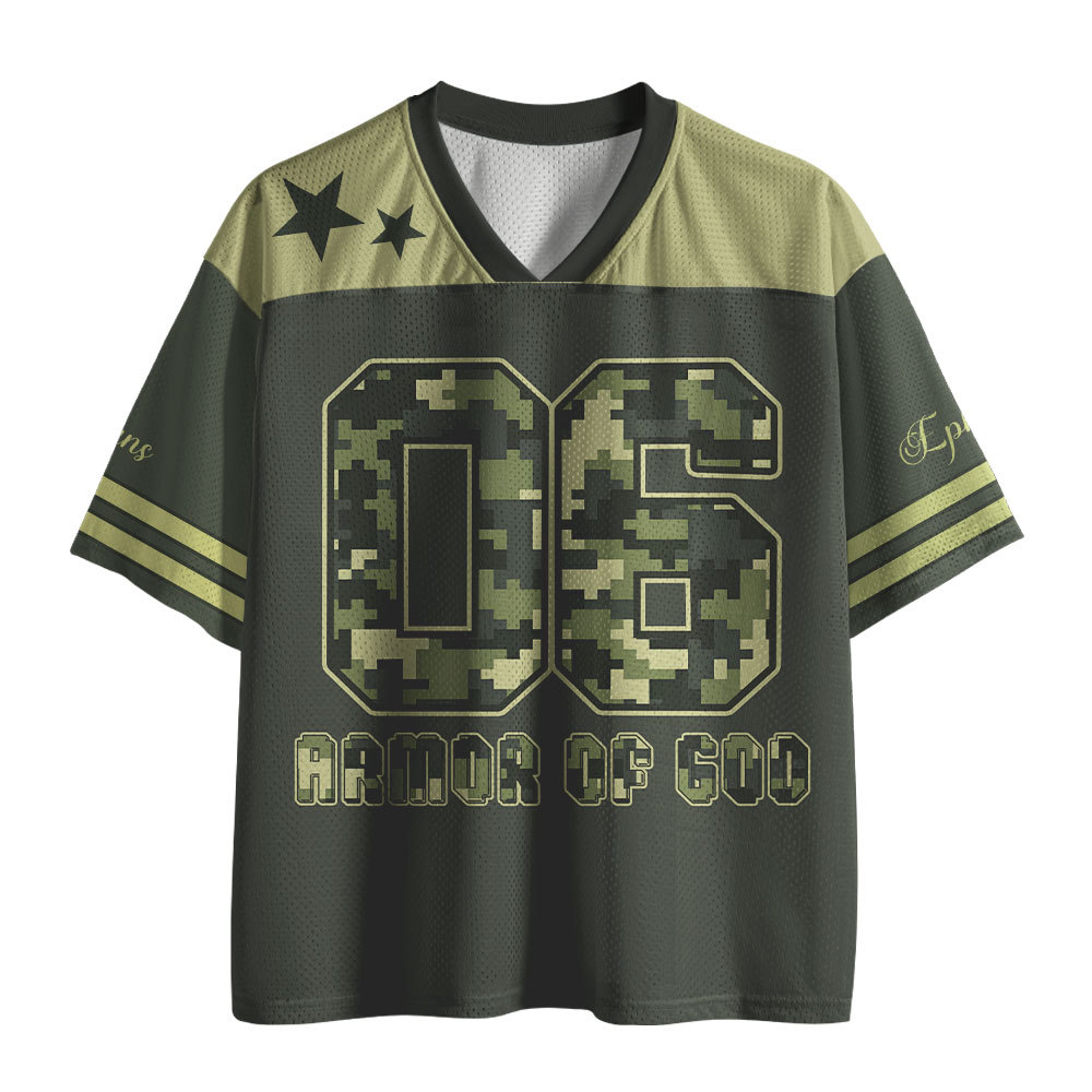 Armor Of God Christian Army Green Mesh Jersey