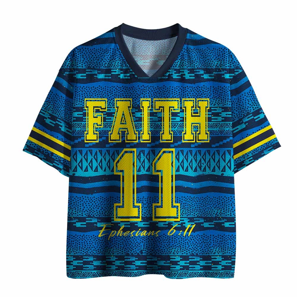 Armor Of God Christian Blue Mesh Jersey