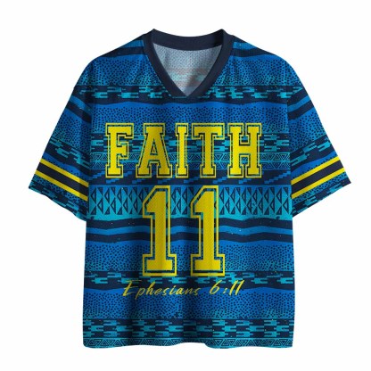 Armor Of God Christian Blue Mesh Jersey