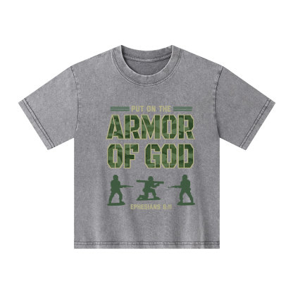 Armor Of God Christian Kid Washed T-Shirt