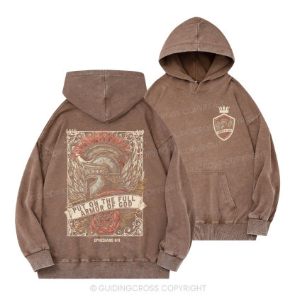 Armor Of God Christian Washed Hoodie 