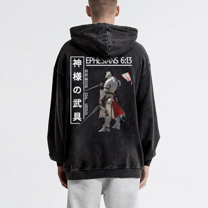 Armor Of God Christian Washed Hoodie