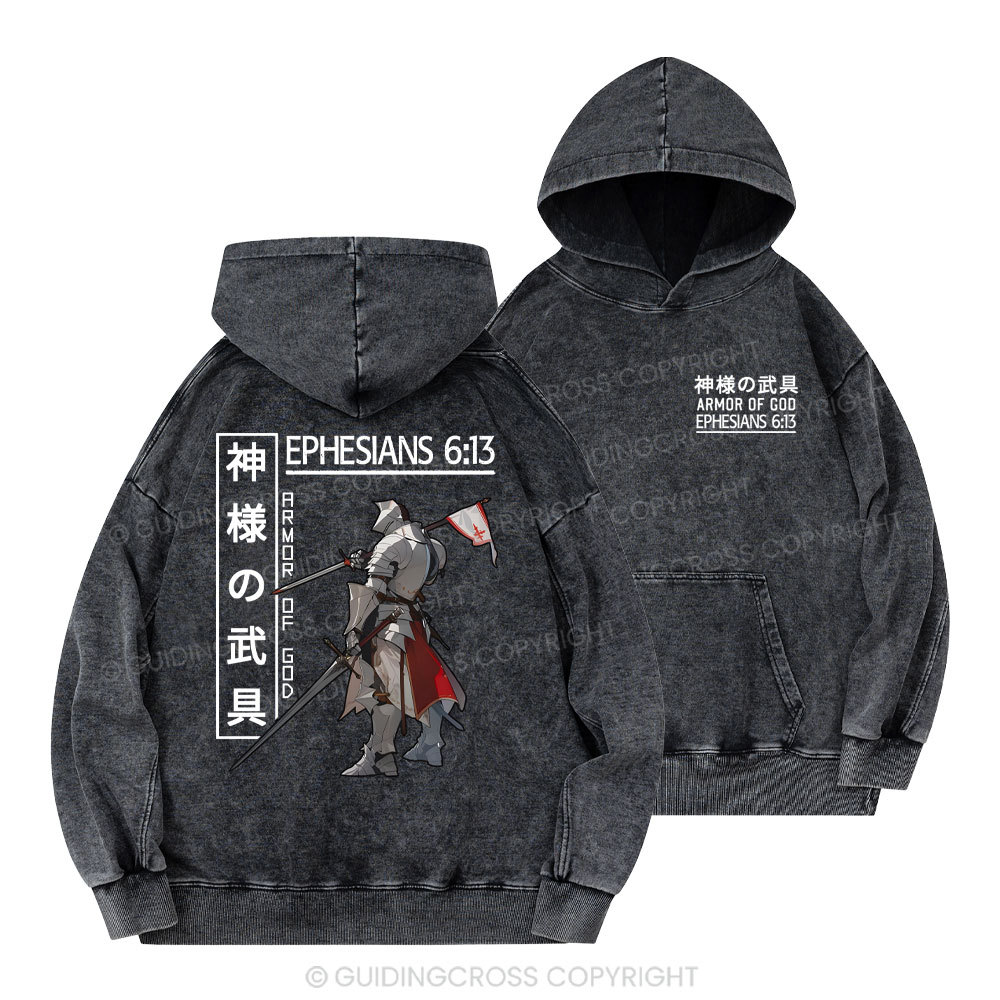 Armor Of God Christian Washed Hoodie