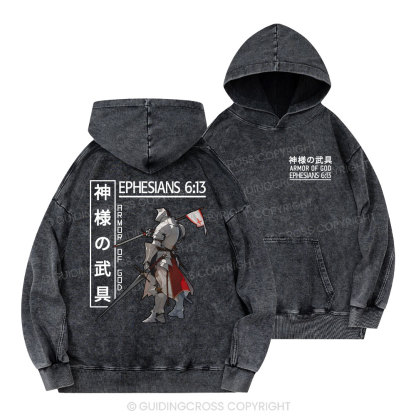 Armor Of God Christian Washed Hoodie