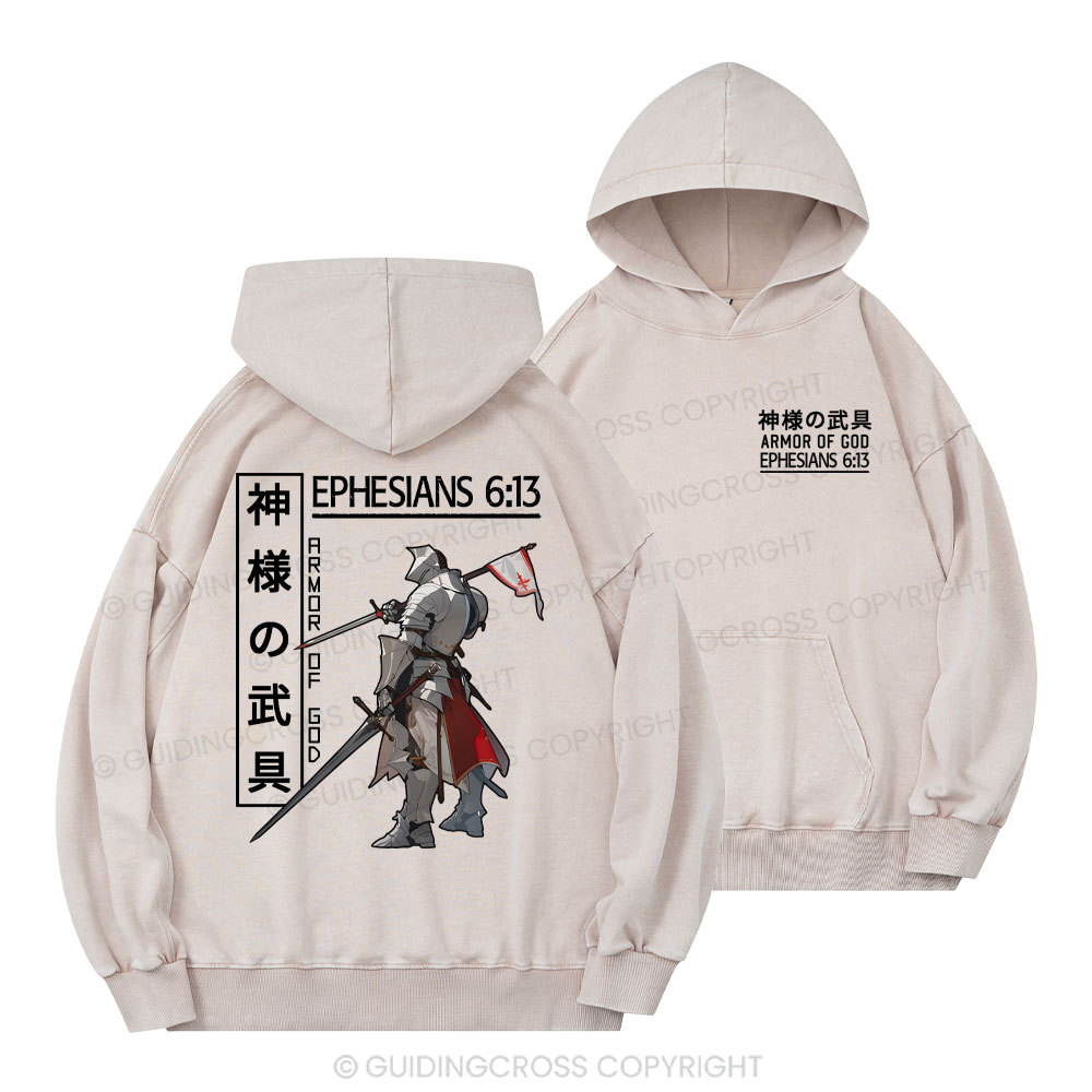 Armor Of God Christian Washed Hoodie