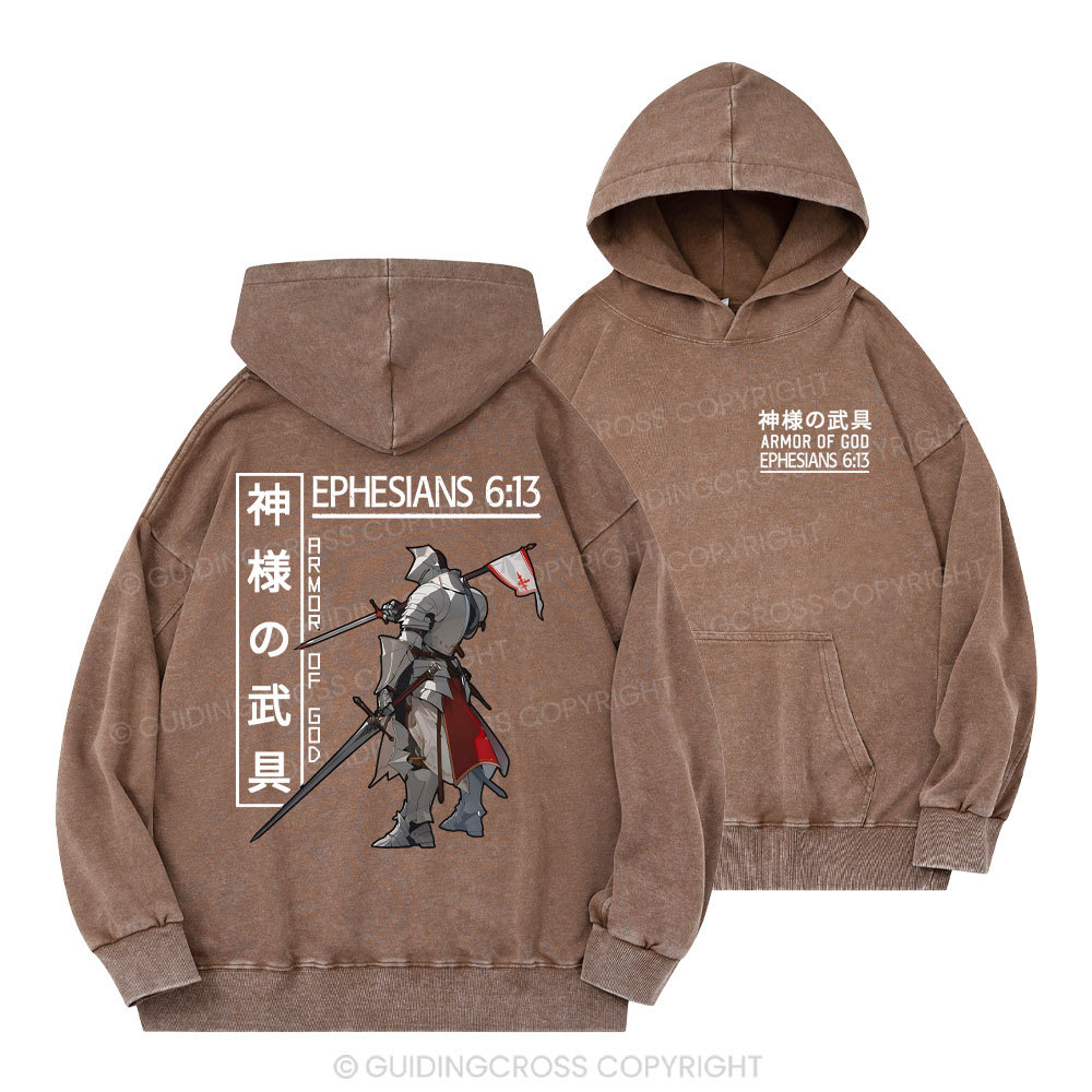 Armor Of God Christian Washed Hoodie