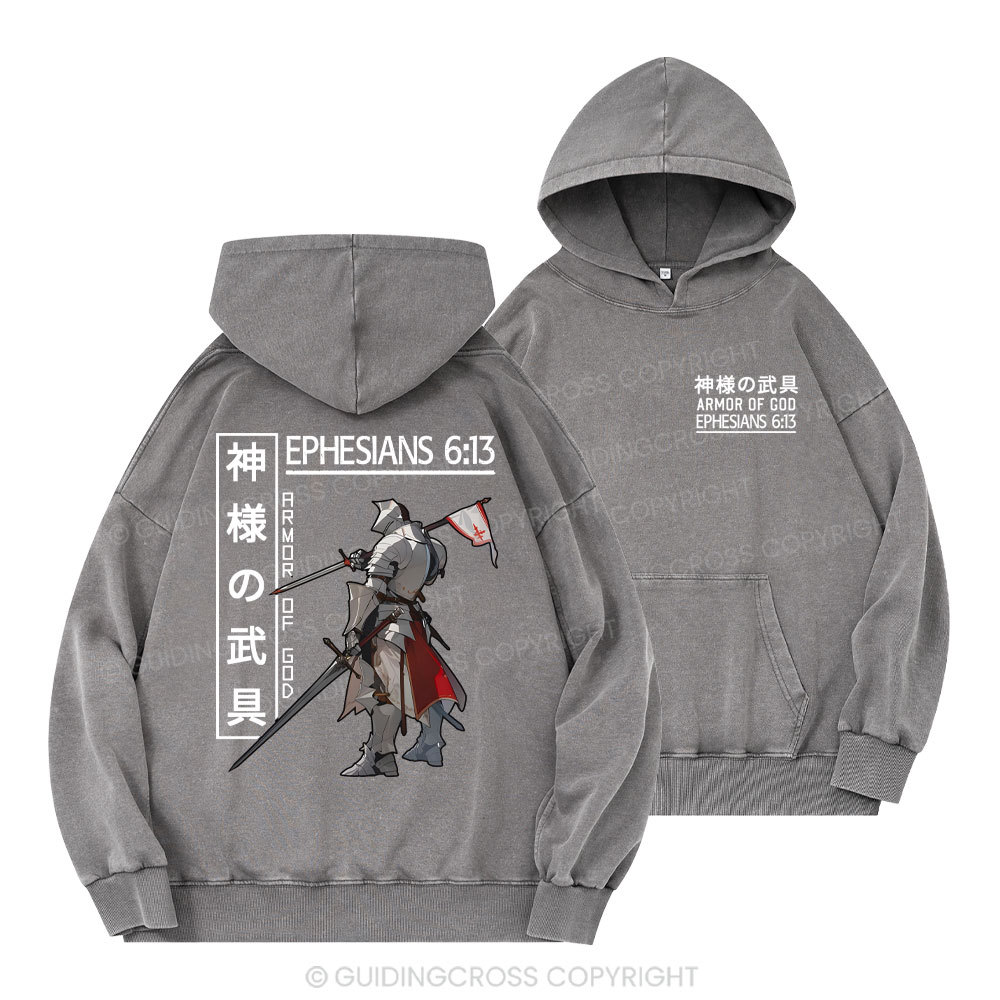 Armor Of God Christian Washed Hoodie