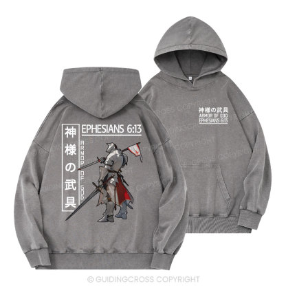 Armor Of God Christian Washed Hoodie