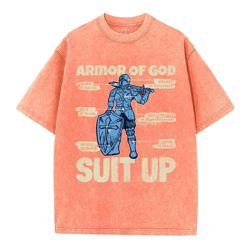 Armor Of God Christian Washed T-Shirt