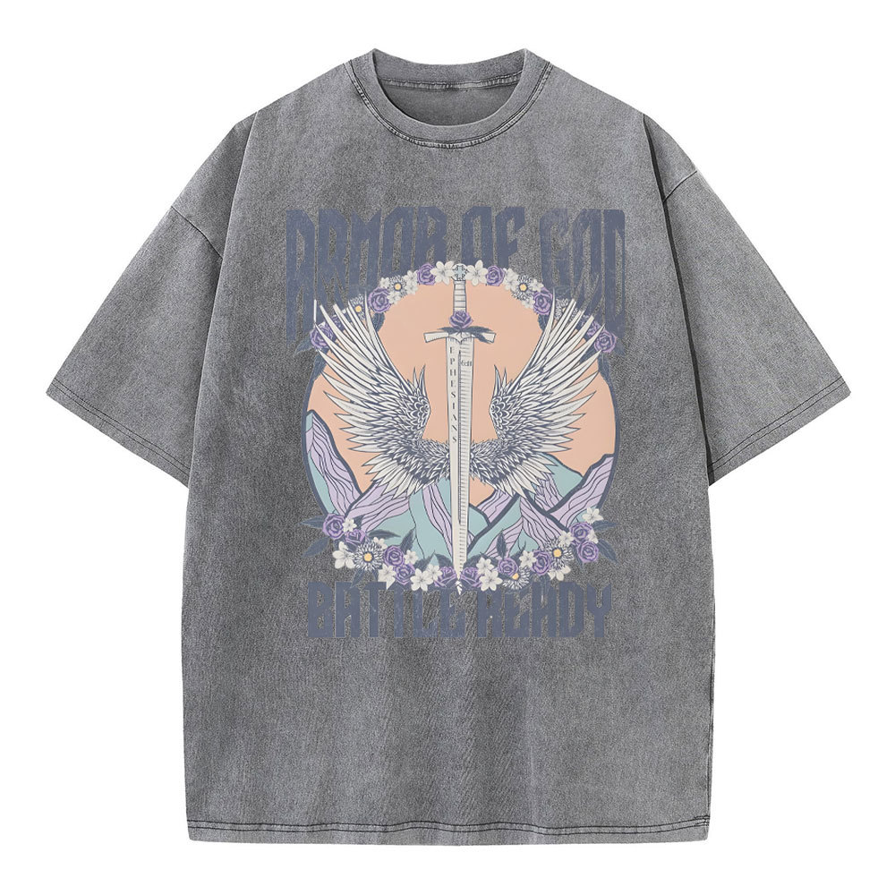 Armor Of God Christian Washed T-Shirt