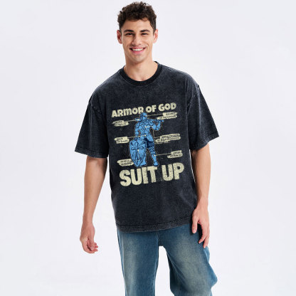 Armor Of God Christian Washed T-Shirt