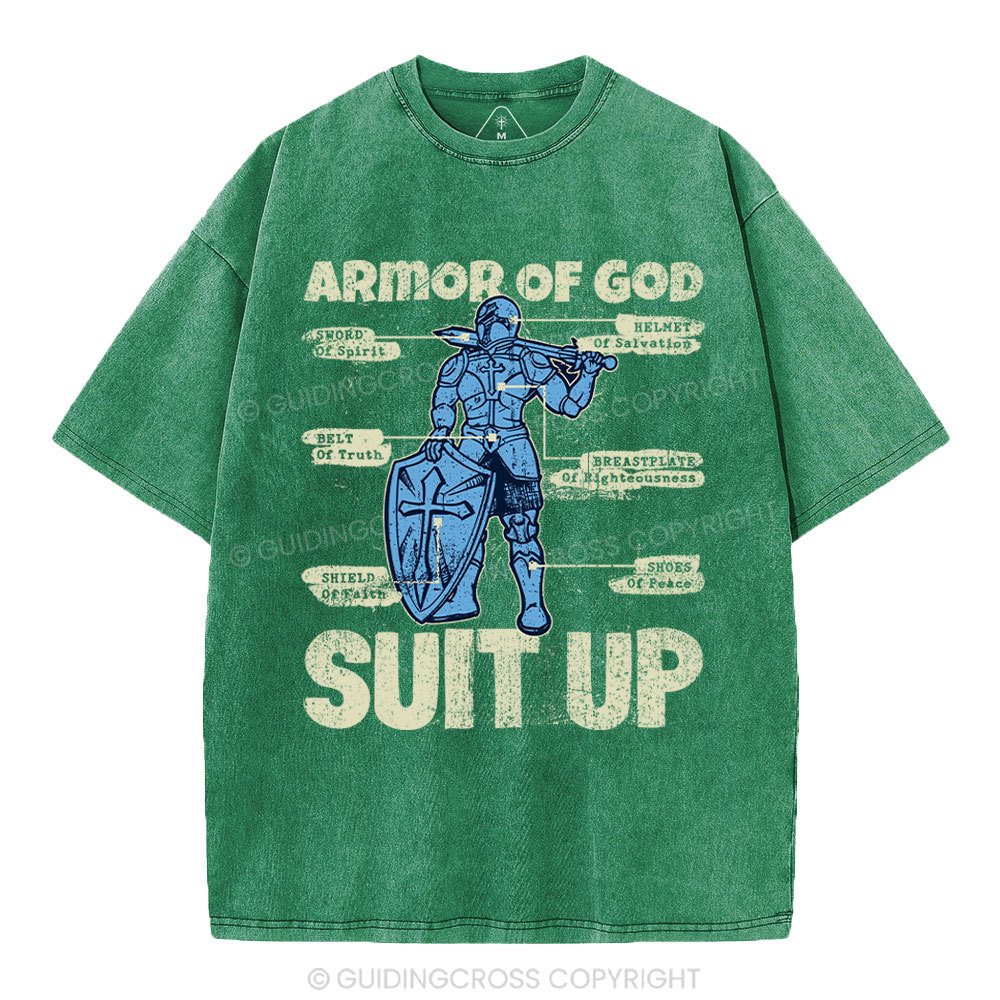 Armor Of God Christian Washed T-Shirt