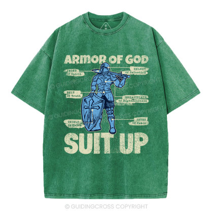 Armor Of God Christian Washed T-Shirt