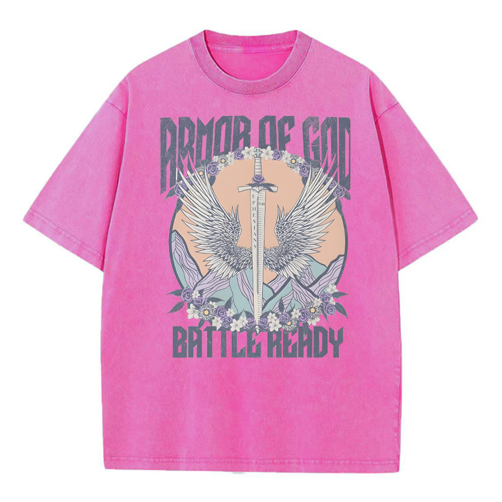Armor Of God Christian Washed T-Shirt