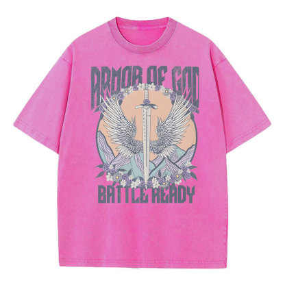 Armor Of God Christian Washed T-Shirt