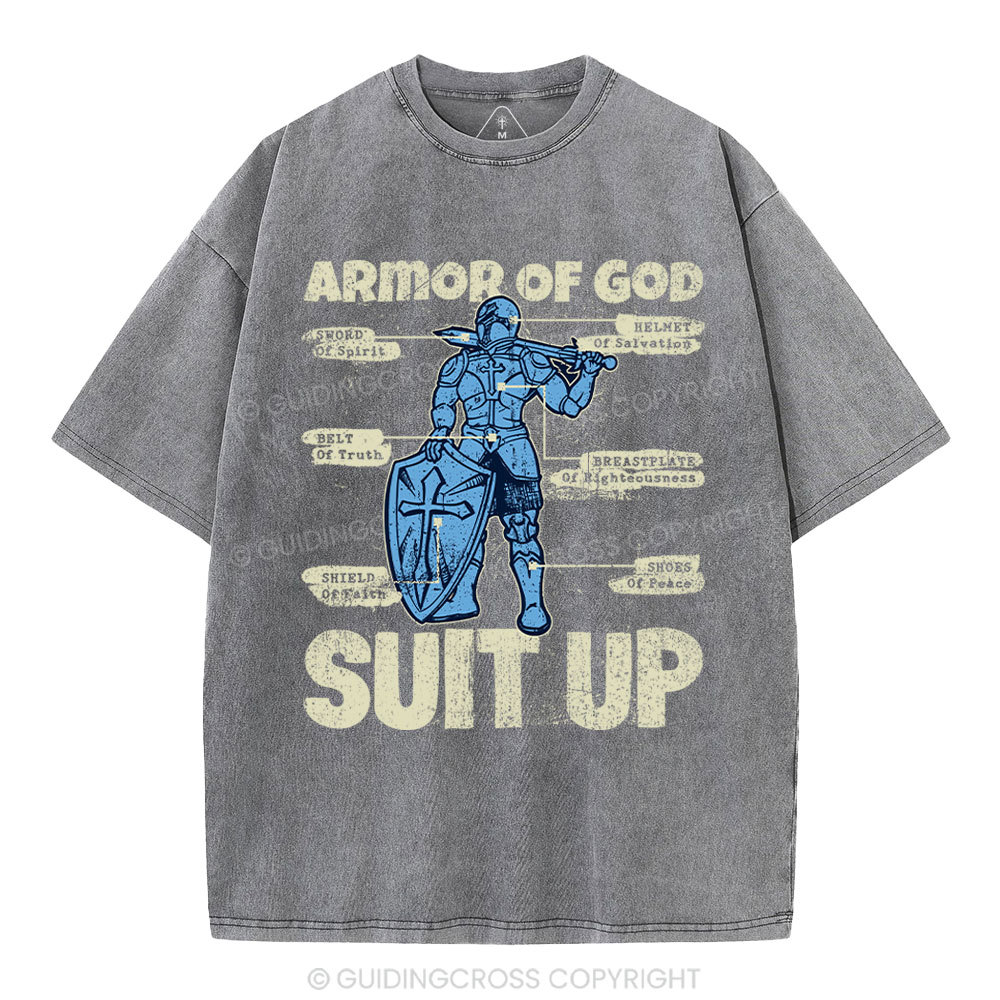Armor Of God Christian Washed T-Shirt