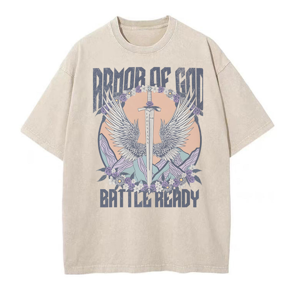 Armor Of God Christian Washed T-Shirt