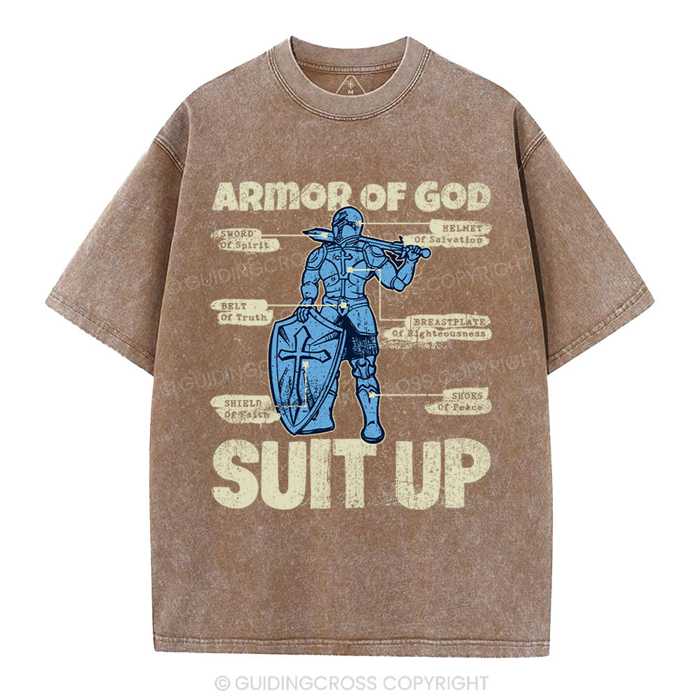 Armor Of God Christian Washed T-Shirt