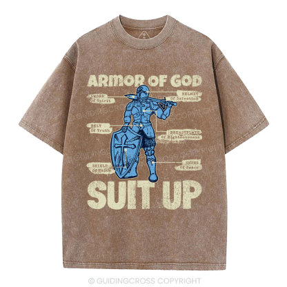 Armor Of God Christian Washed T-Shirt