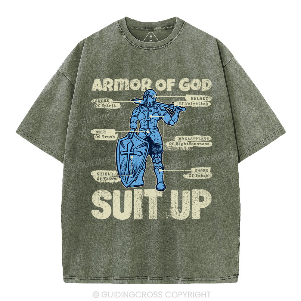 Armor Of God Christian Washed T-Shirt