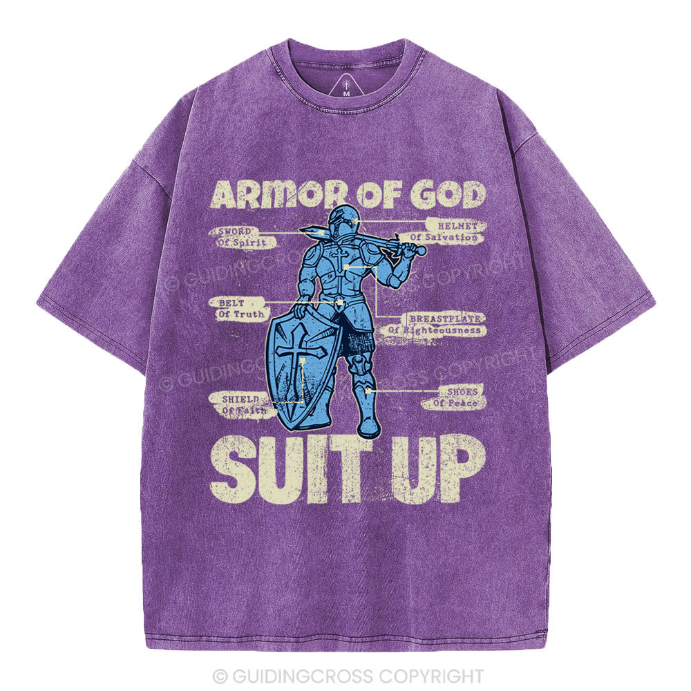Armor Of God Christian Washed T-Shirt