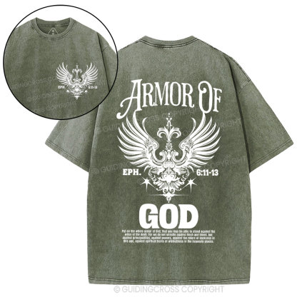 Armor Of God Christian Washed T-Shirt