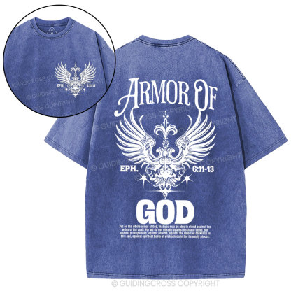 Armor Of God Christian Washed T-Shirt