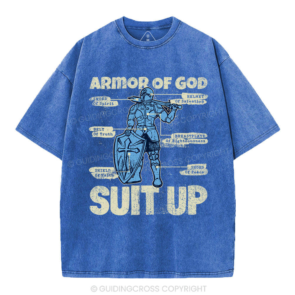 Armor Of God Christian Washed T-Shirt