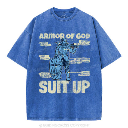 Armor Of God Christian Washed T-Shirt
