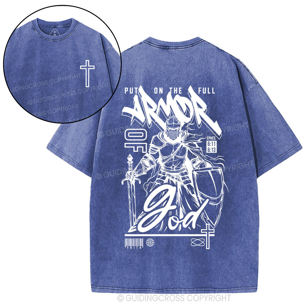 Armor Of God Christian Washed T-Shirt