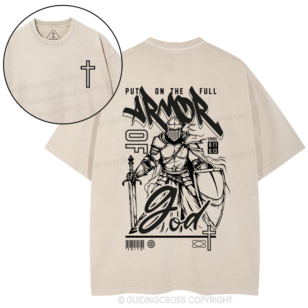 Armor Of God Christian Washed T-Shirt