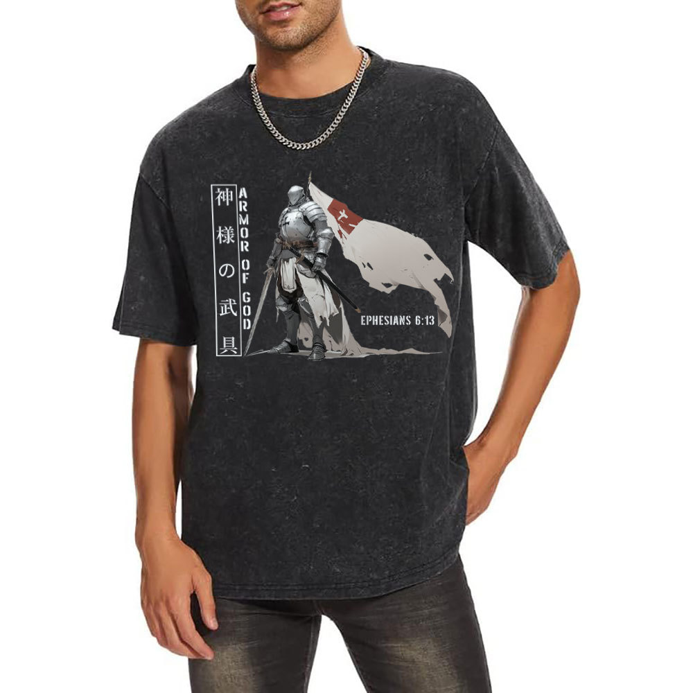Armor Of God Christian Washed T-Shirt