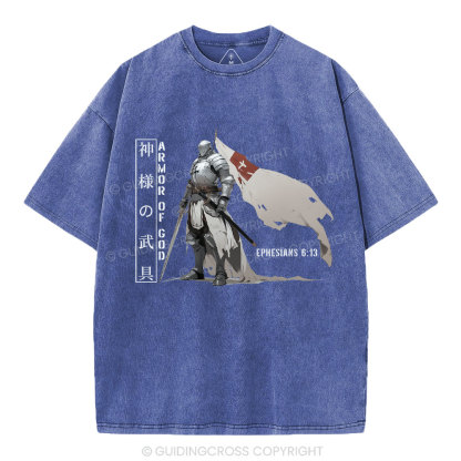 Armor Of God Christian Washed T-Shirt