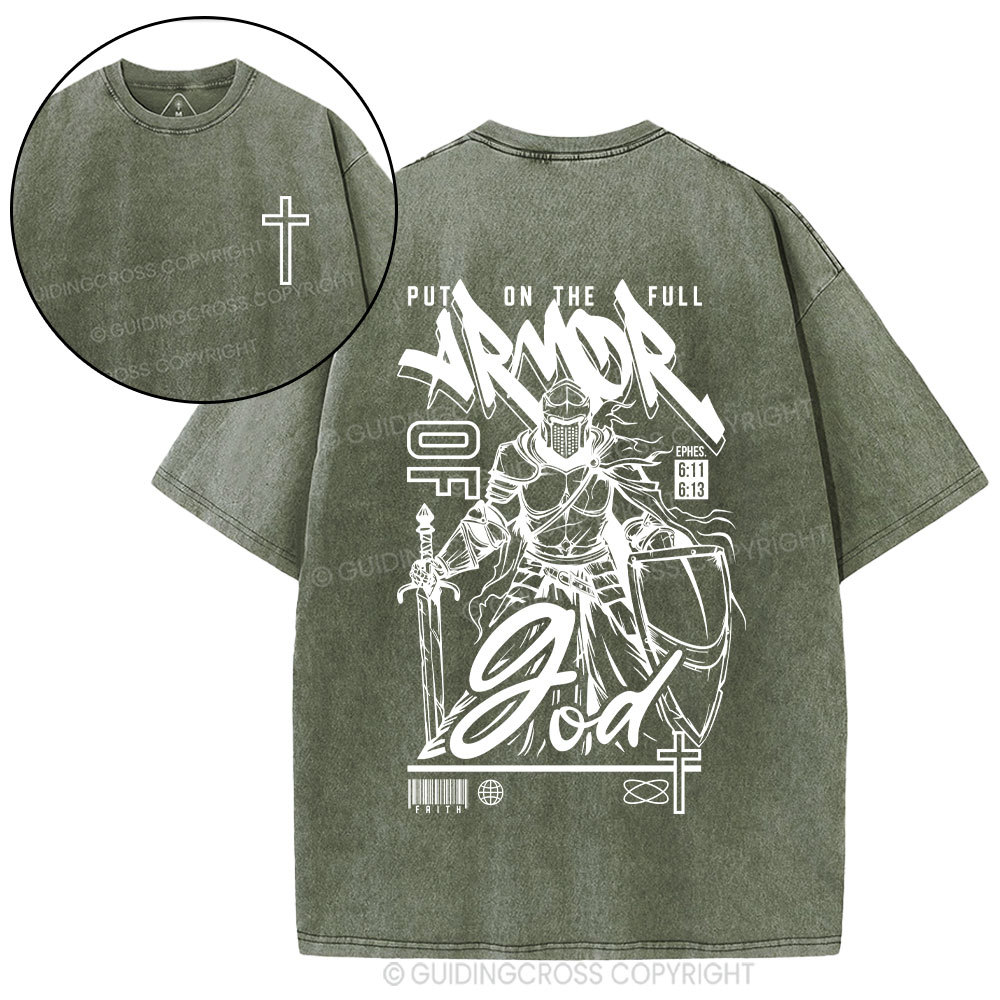 Armor Of God Christian Washed T-Shirt