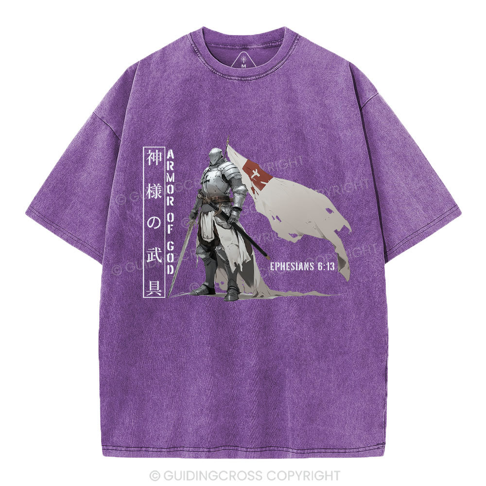 Armor Of God Christian Washed T-Shirt