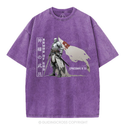 Armor Of God Christian Washed T-Shirt