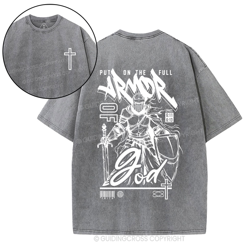 Armor Of God Christian Washed T-Shirt