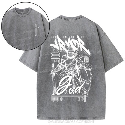 Armor Of God Christian Washed T-Shirt