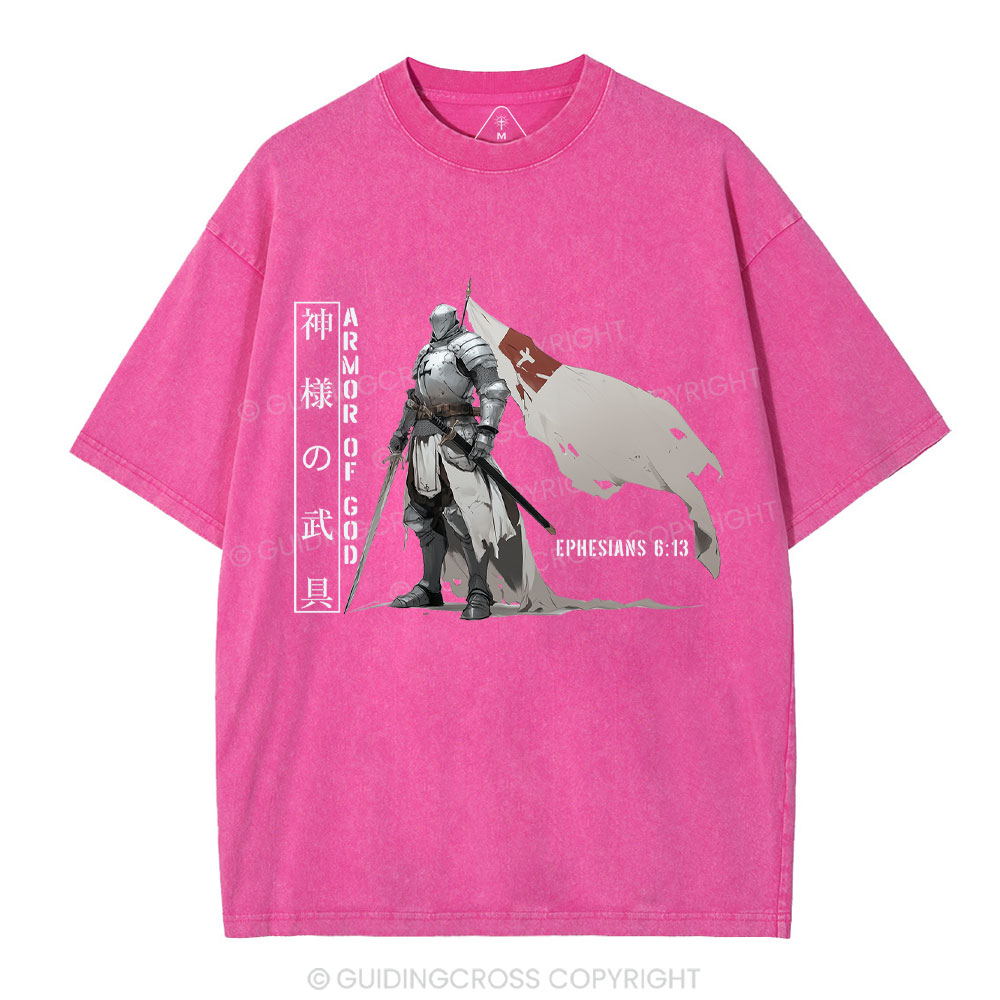 Armor Of God Christian Washed T-Shirt
