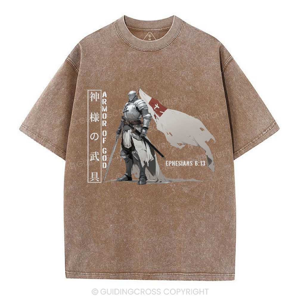Armor Of God Christian Washed T-Shirt