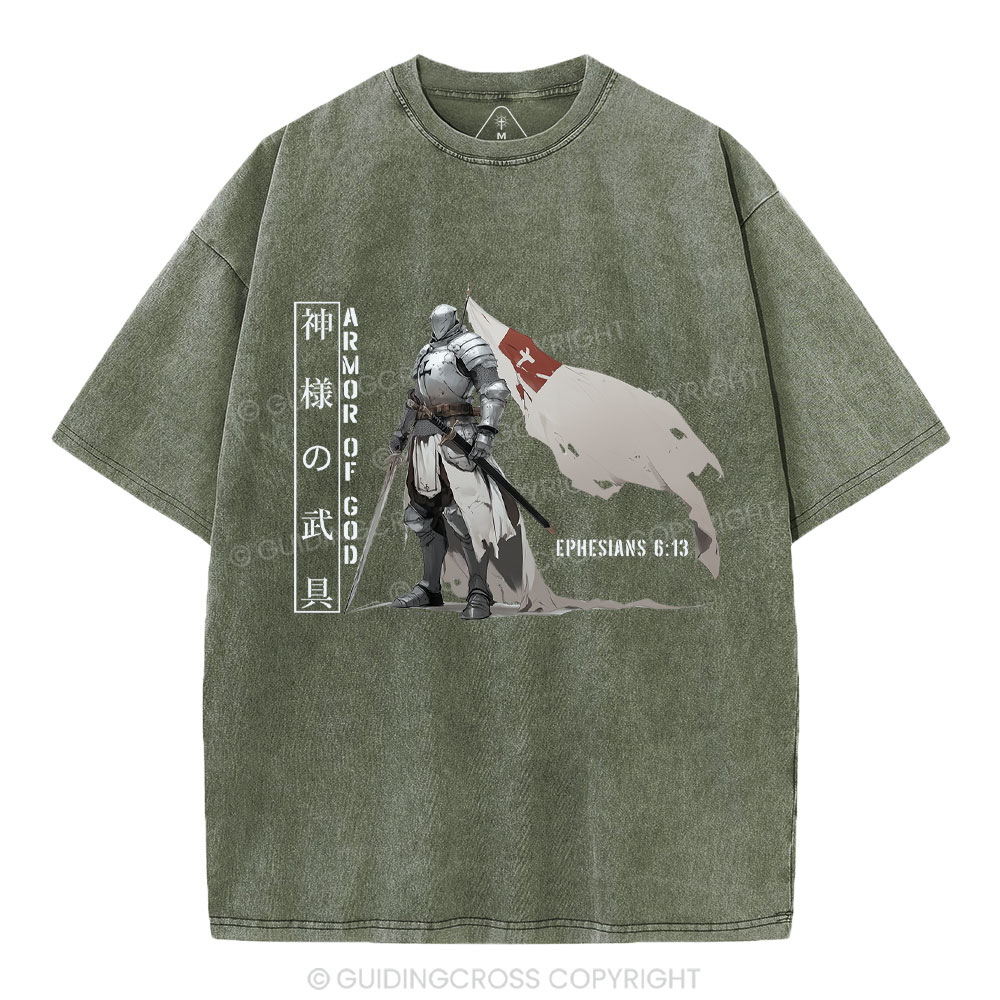 Armor Of God Christian Washed T-Shirt