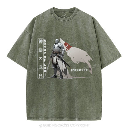 Armor Of God Christian Washed T-Shirt