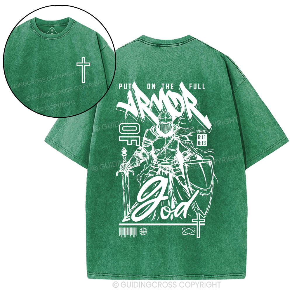 Armor Of God Christian Washed T-Shirt