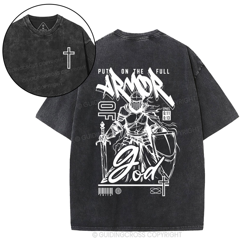 Armor Of God Christian Washed T-Shirt