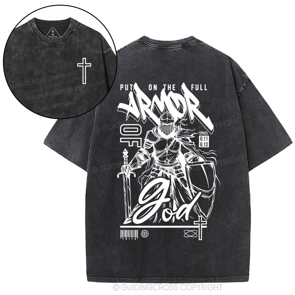 Armor Of God Christian Washed T-Shirt
