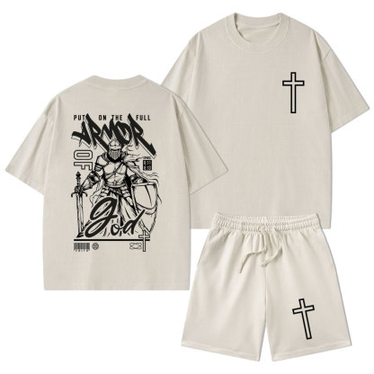 Armor Of God Christian Washed T-Shirt & Shorts