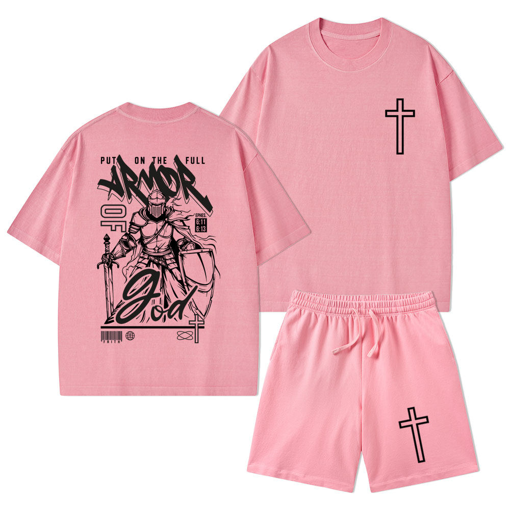 Armor Of God Christian Washed T-Shirt & Shorts