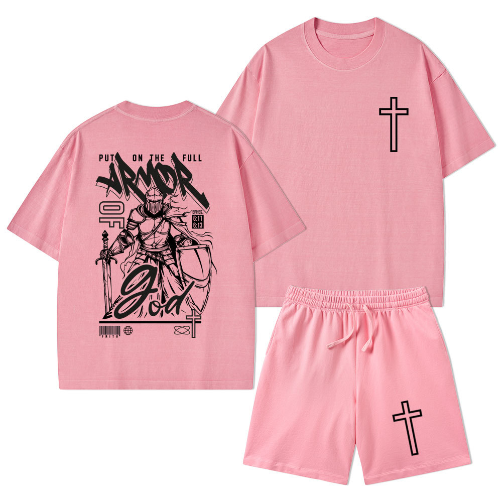 Armor Of God Christian Washed T-Shirt & Shorts
