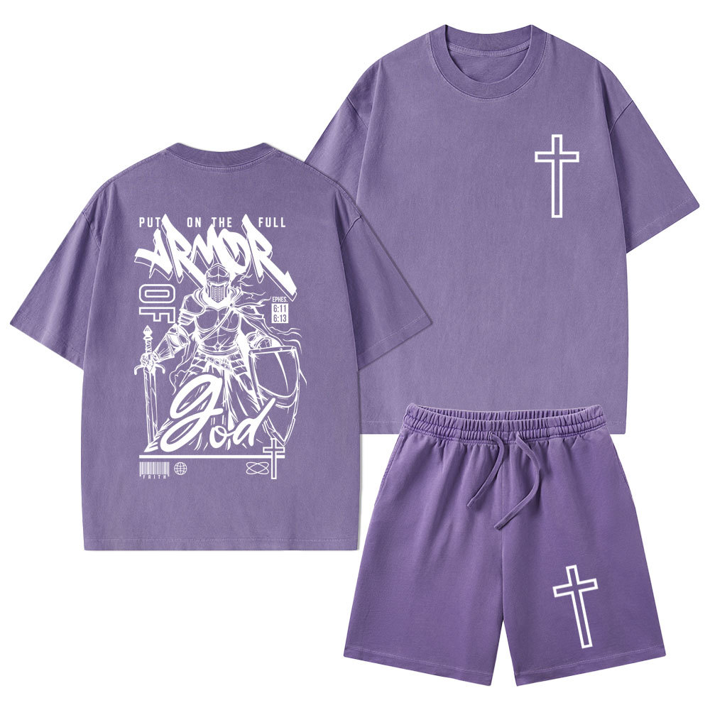 Armor Of God Christian Washed T-Shirt & Shorts