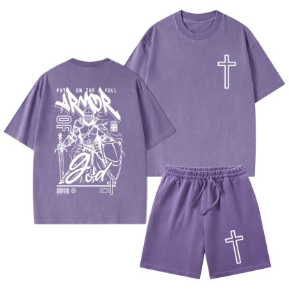 Armor Of God Christian Washed T-Shirt & Shorts